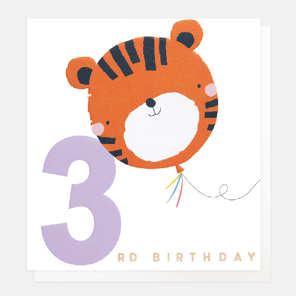 3rd Balloon Zoo Age Birthday Card