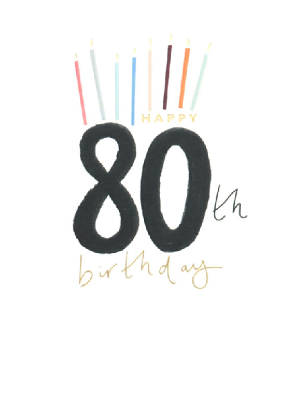 80th Candles Age Birthday Card