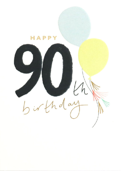 90th Balloons Age Birthday Card