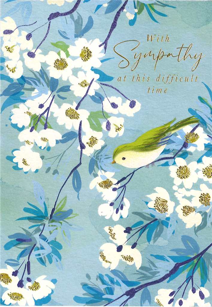 Floral Bird Sympathy Card