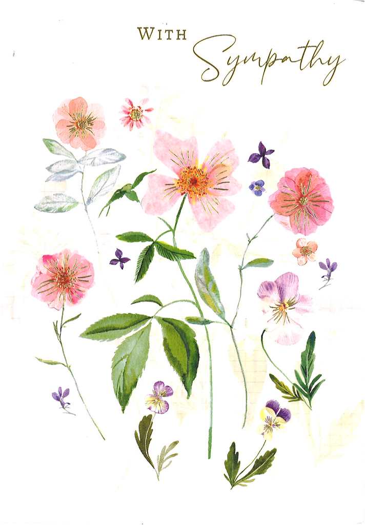 Pink Florals Sympathy Card