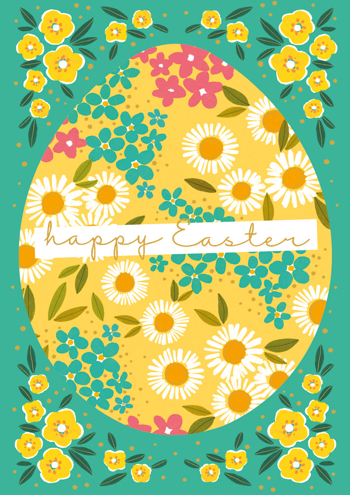 Floral Egg Easter Card