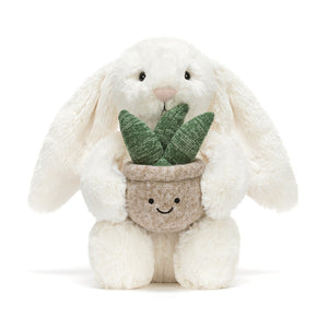 Jellycat Cream Bunny With Plant Plush