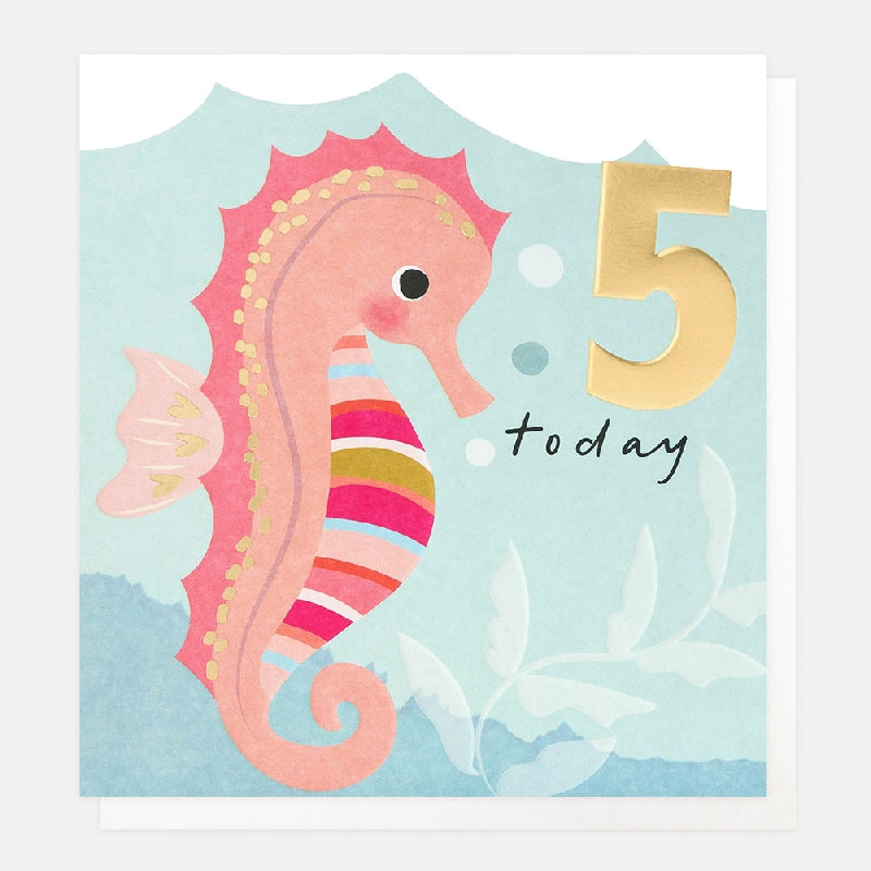 5 Today Seahorse Age Birthday Card