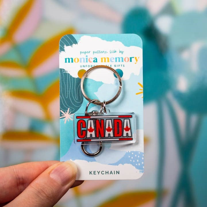 Paper Pattern Silk Acrylic Keychain | Canada