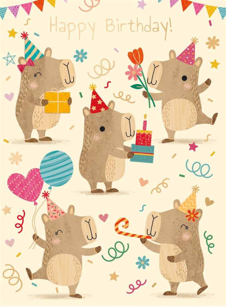 Party Capybara Birthday Card