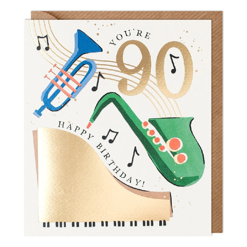 90 Music Age Birthday Card