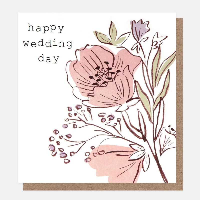 Scribble Bloom Wedding Card