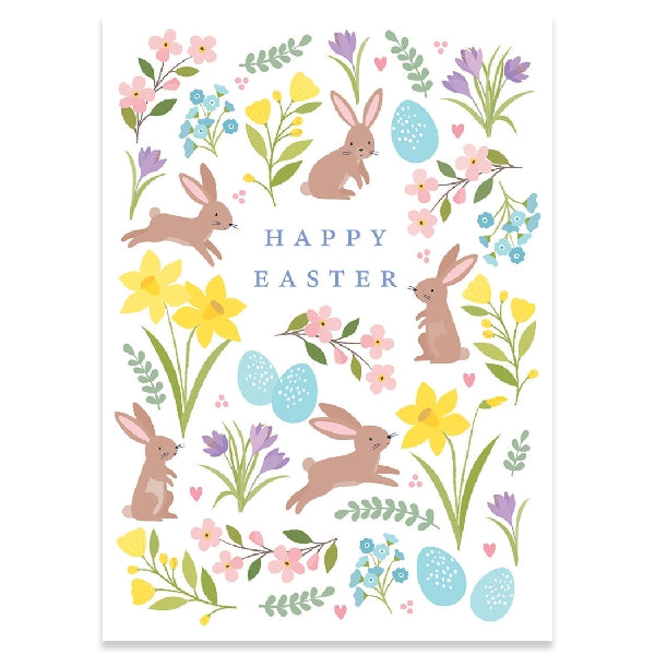 Bunnies & Daffodils Easter Card