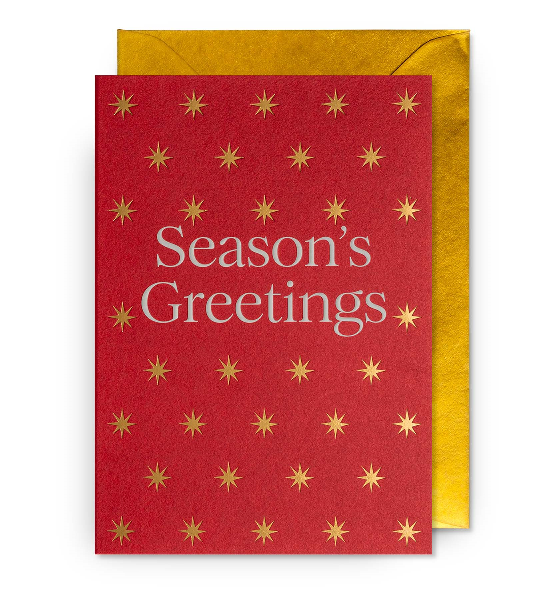 Starlight Red Christmas Card