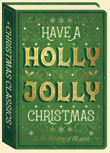 Holly Jolly Book Christmas Card