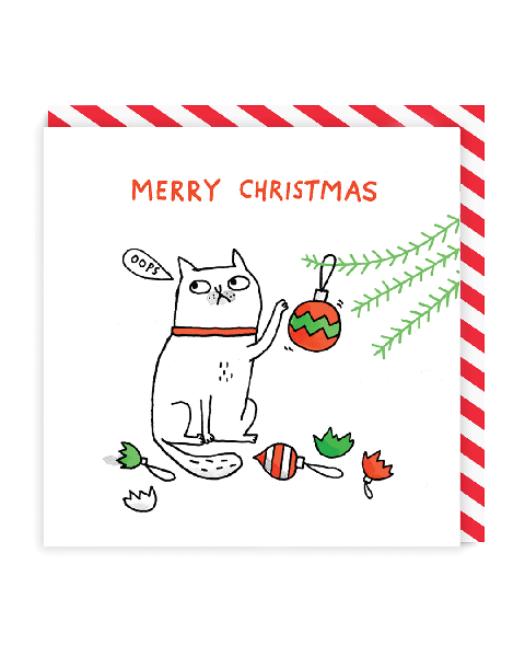 Oops Cat Christmas Card