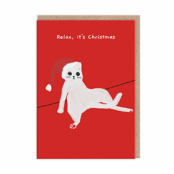 Relax Cat Christmas Card