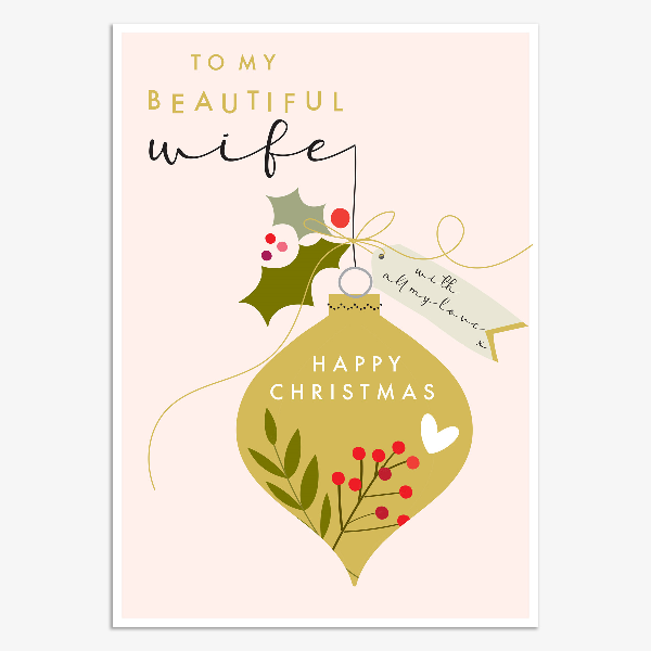 Beautiful Wife Christmas Card