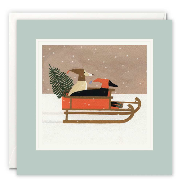 Dogsled Blank Art Holiday Card