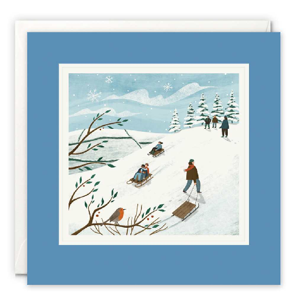 Sledding Blank Art Card