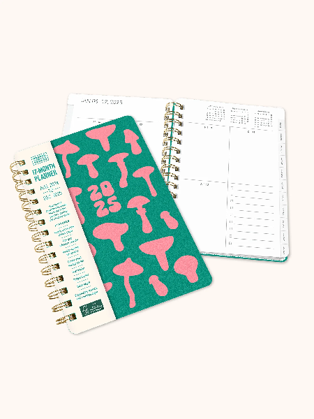 Studio Oh! Agatha 2025 17-Month Planner | Shroom Silhouettes