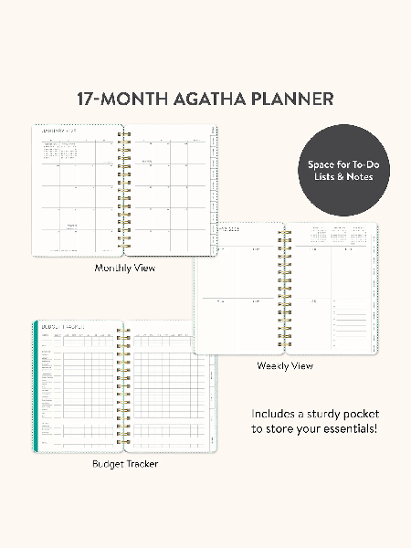 Studio Oh! Agatha 2025 17-Month Planner | Shroom Silhouettes