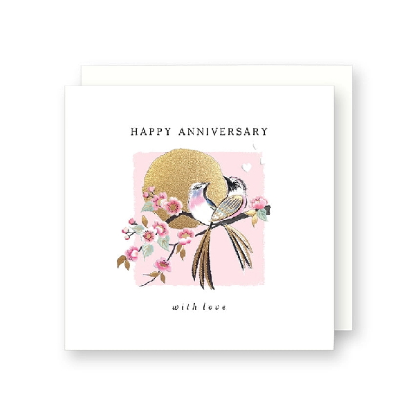 Birds On Branch Anniversary Card