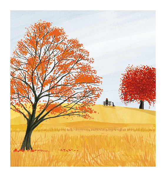 Fall Field Blank Art Card