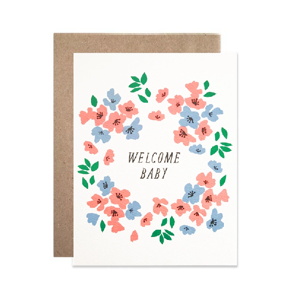 Welcome Wreath New Baby Card