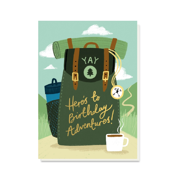 Backpacker Birthday Card