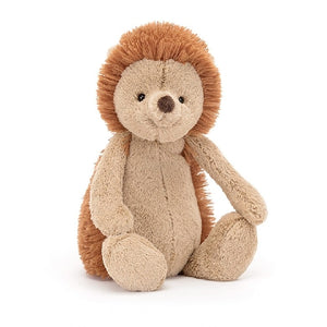 adorably soft plushie of a medium-sized hedgehog by popular brand Jellycat.