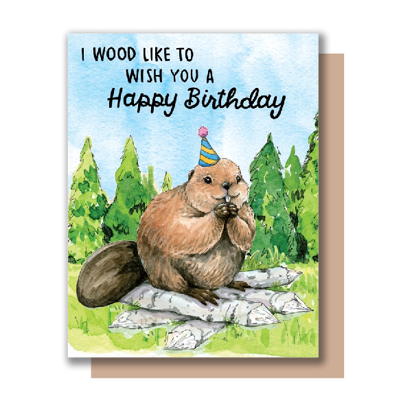 Beaver Birthday Card