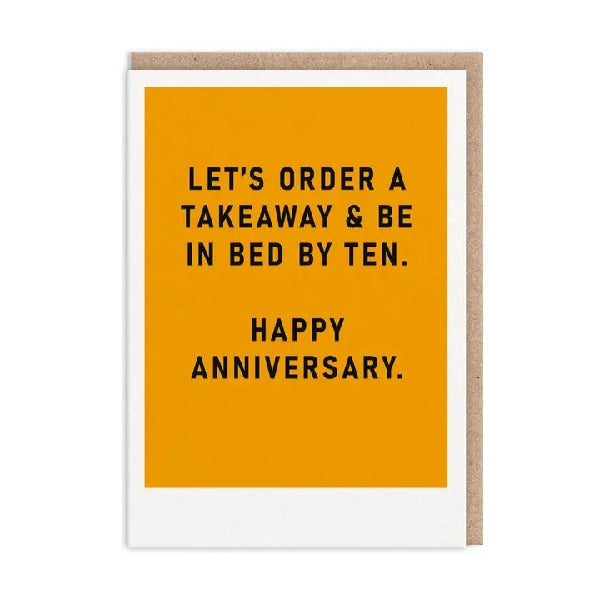 In Bed By Ten Anniversary Card