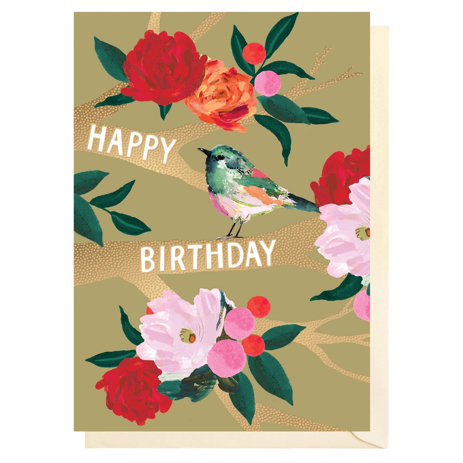 Bird & Blooms Birthday Card