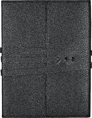 Black Vegan Leather Wrap Journal