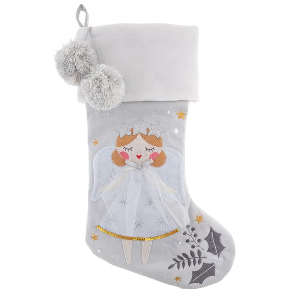 Stephen Joseph Embroidered Christmas Stocking | Angel Blonde Hair