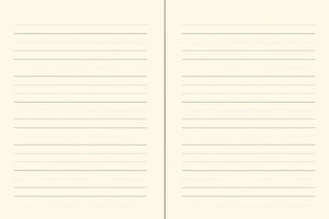 Two sheets of lined paper side by side on a white background