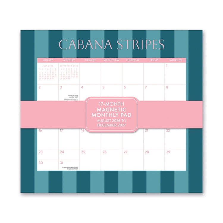 2027 Cabana Stripes Magnetic Monthly Pad