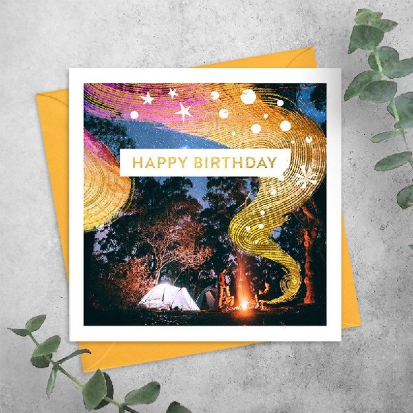 Camp Fire Birthday Card