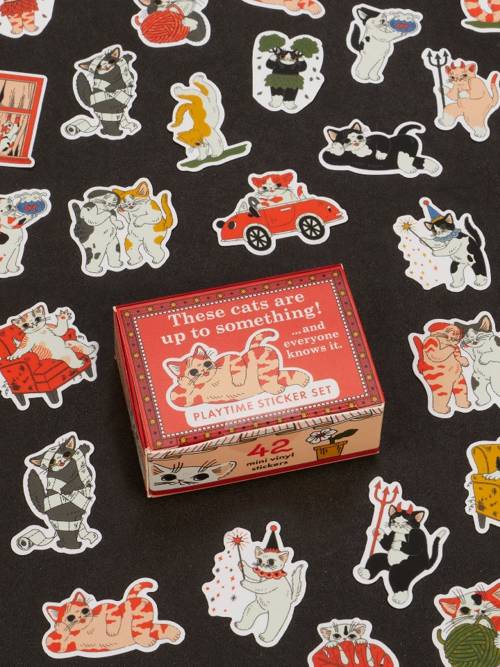 Blue Q Sticker Set | Cats Up To Something