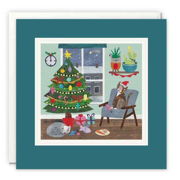 Cats At Christmas Card