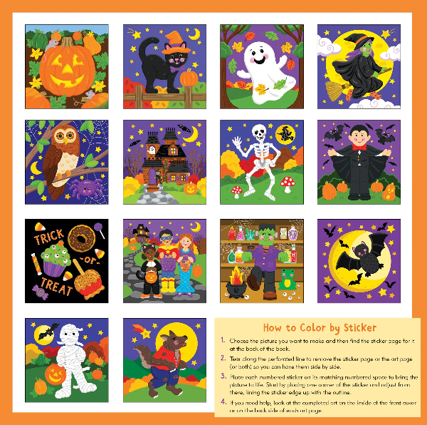 Color-By-Sticker Halloween Activity Book