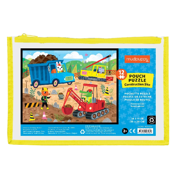 Mudpuppy 12 Piece Pouch Puzzle | Construction Site