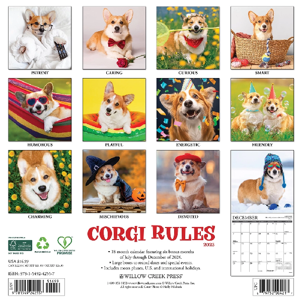 2025 Wall Calendar | Corgi Rules