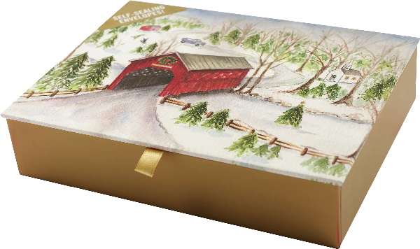 Covered Bridge Deluxe Boxed Holiday Cards | Set of 20