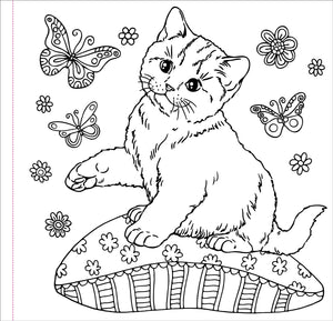 Cute & Curious Cats Colouring Book