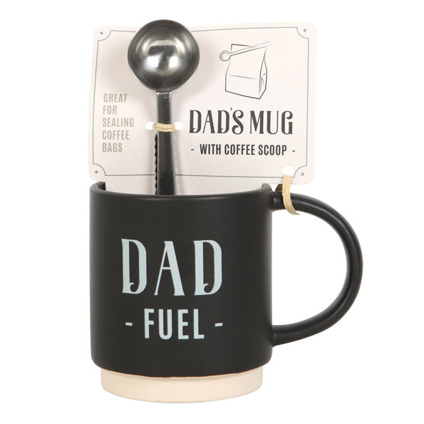 Dad Fuel Mug And Coffee Scoop Clip Set