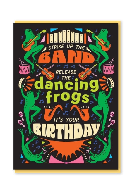 Dancing Frogs Birthday Card