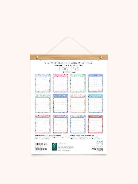 Studio Oh! 2025 12-Month Hanger Calendar | Dog Days