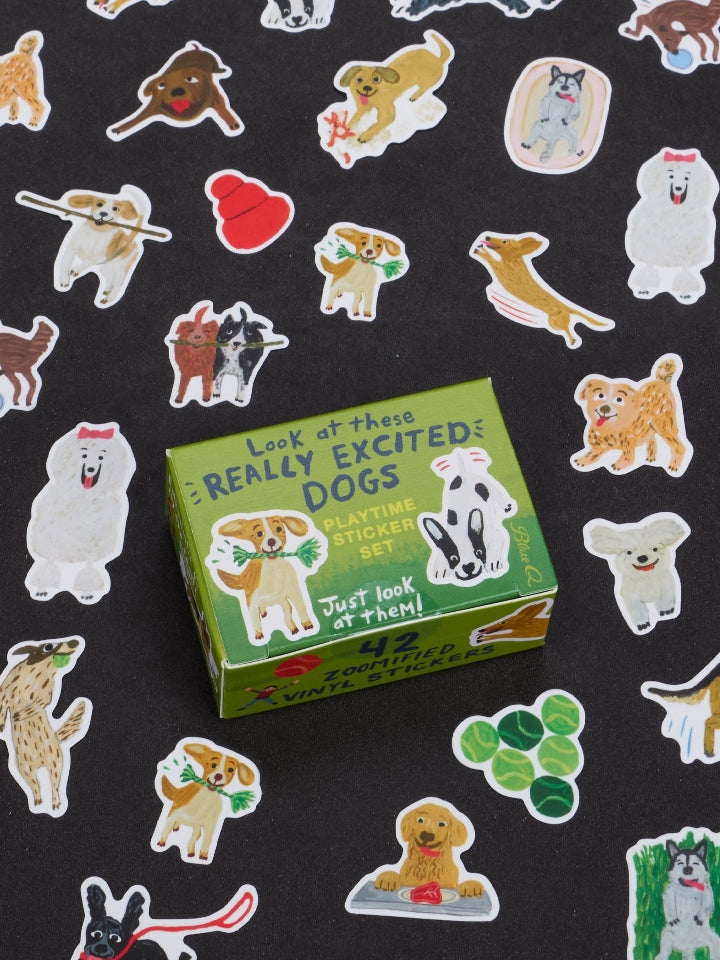 Blue Q Sticker Set | Really Excited Dogs