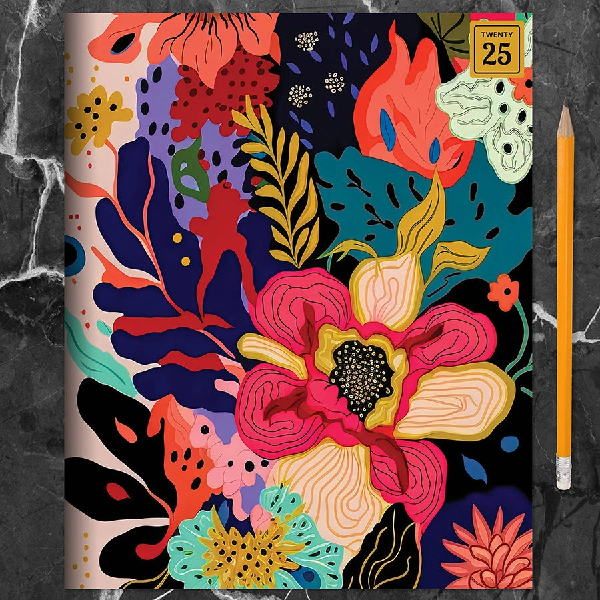 2025 Medium Monthly Planner | Eclectic Flowers