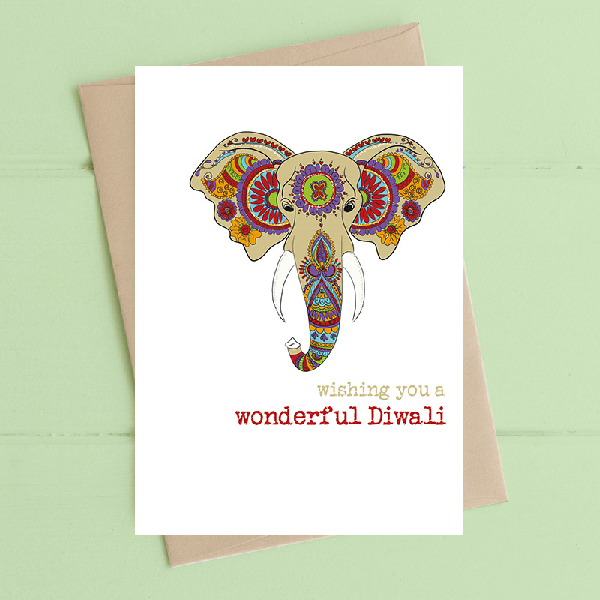 Elephant Diwali Card