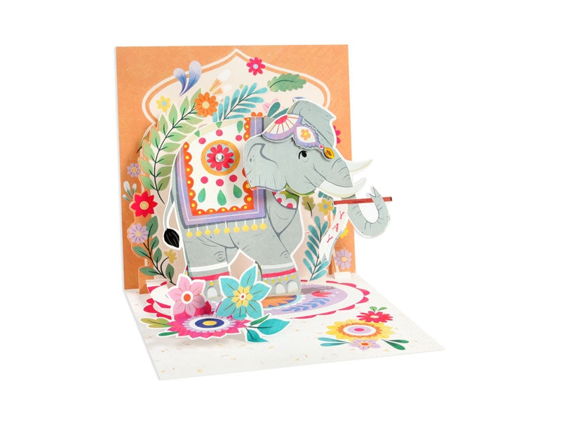 Festive Elephant Pop-Up Card