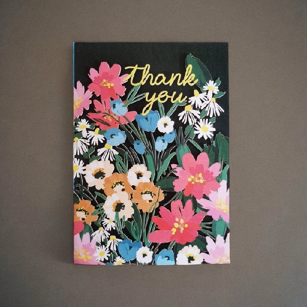 Flowers Die Cut Thank You Card